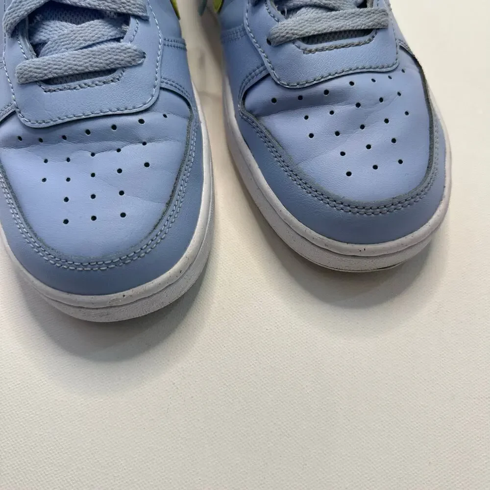 Nike Court Borough Low Sneaker in Light Blue and Pink - Big Girl Size 6.5Y